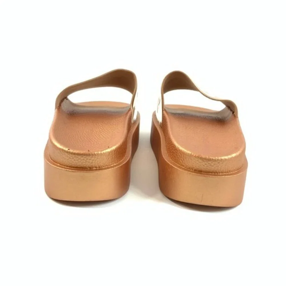 Superga Platform Slide Sandals Rose Gold 40